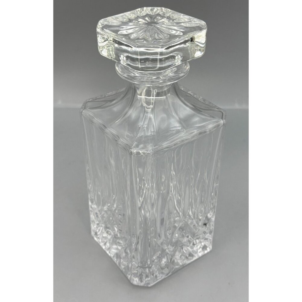 Vintage Royal Crystal Rock (RCR) Opera Crystal Decanter Set, Made in Italy, 2 Pc